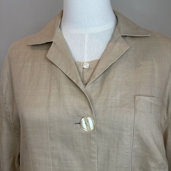 TOTO n KO for Bloomingdale’s Linen 2Pc Set Jacket & Top S/M Neutral Minimalist - Picture 7 of 16
